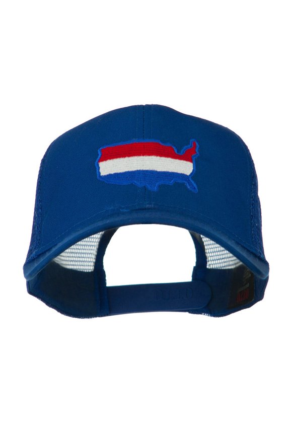 United States Map Embroidered Trucker Mesh Cap - Royal OSFM