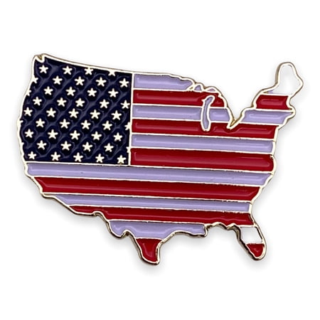 United States Map Flag Lapel Pin