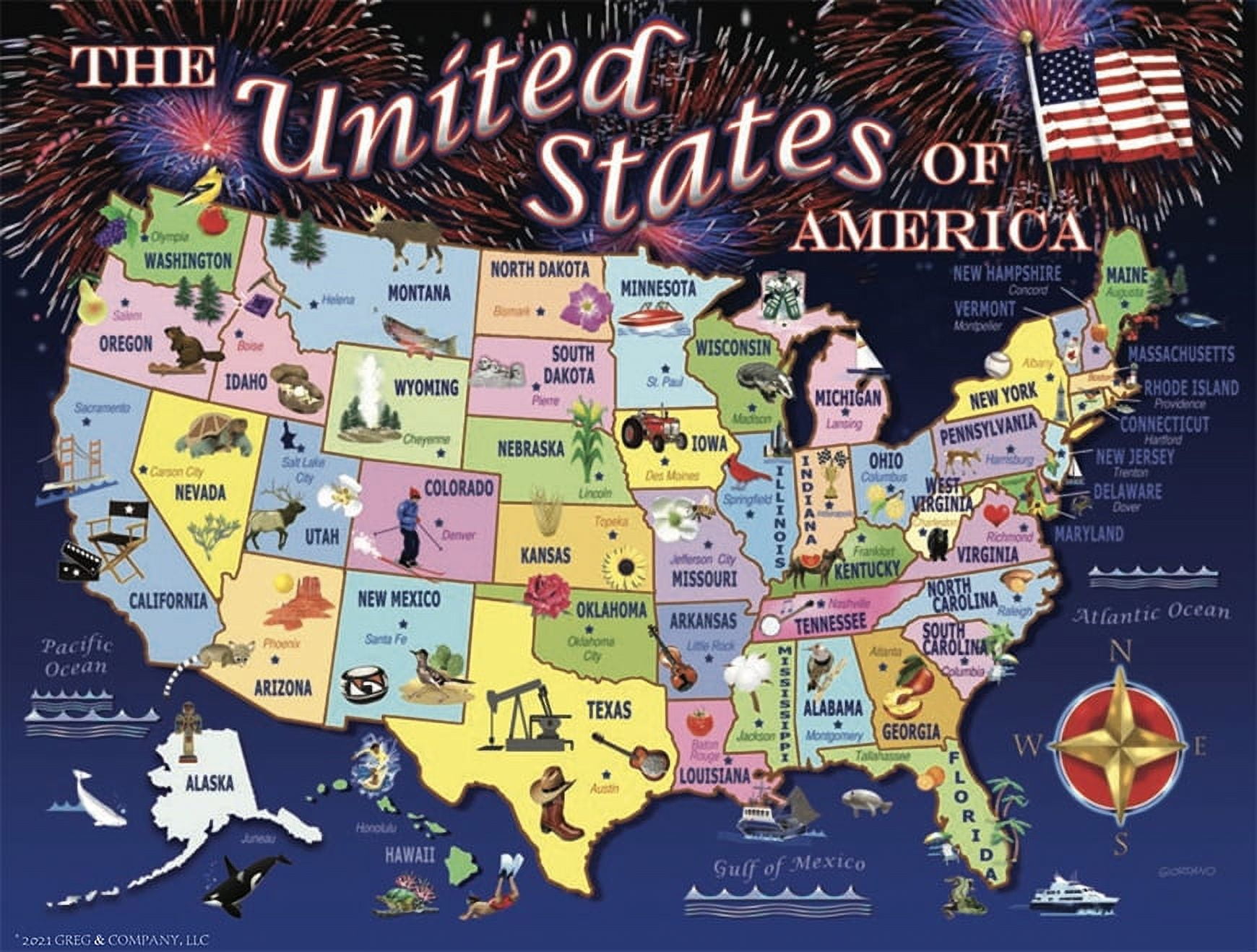 United States Map Jigsaw Puzzle 1000 Piece SunsOut USA 20 x 27 ...
