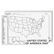 United States Map - USA Poster, US Educational Map - With 2 Letter State Abbreviation - For All Ages, Kids to Adults - Home, School, Office - Printed on 110lb Card Stock - 11 x 17 Inches - 10 Per Pack