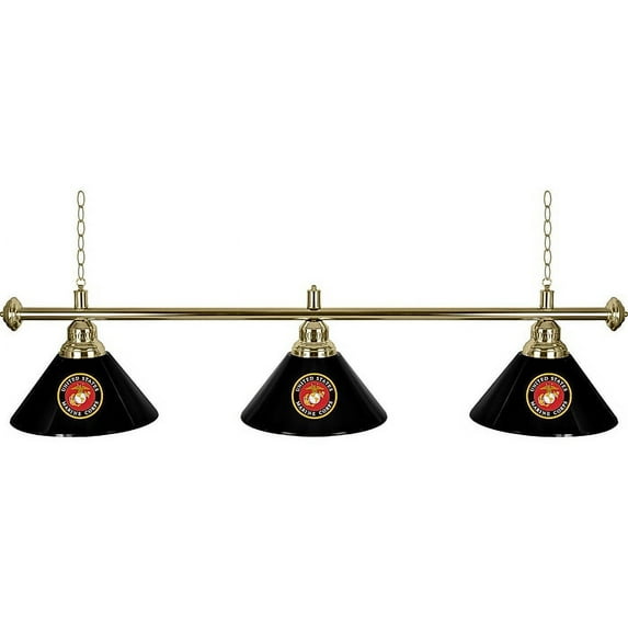 United States Marine Corps 3 Shade Billiard Lamp (USMC603-B)