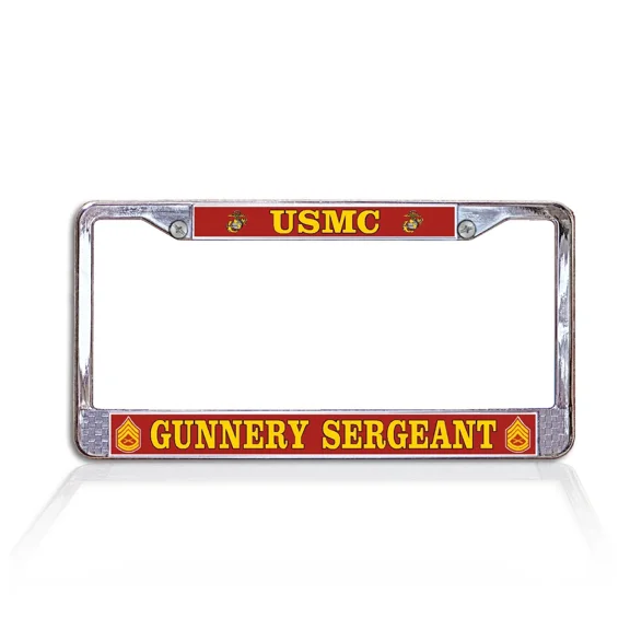 United States Marine Corps Gunnery Sergeant Metal License Plate Frame (Officially Licensed Product)