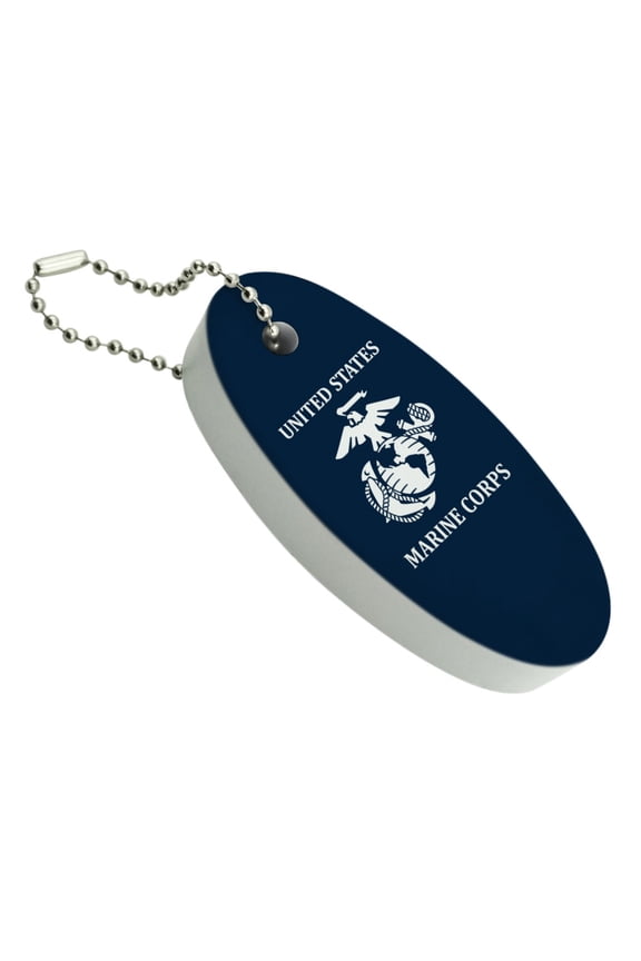 United States Marine Corps USMC White Blue Logo Officially Licensed Floating Foam Keychain Fishing Boat Buoy Key Float