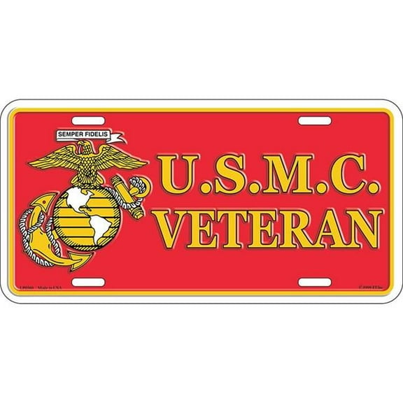Eagle Emblems LP0560 License Plate Frame - USMC Logo, Veteran - 6 x 12 in.