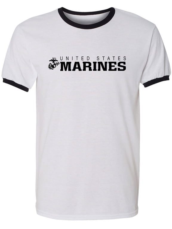 United States Marines Adult Short Sleeve Ringer T-shirt