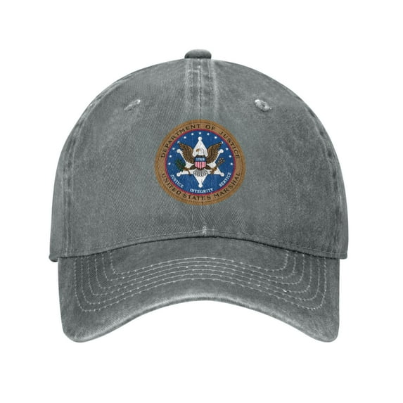 United States Marshals Service Logo Unisex Adult Washed Denim Cotton Sport Outdoor Baseball Cap Adjustable Cowboy Baseball Hat