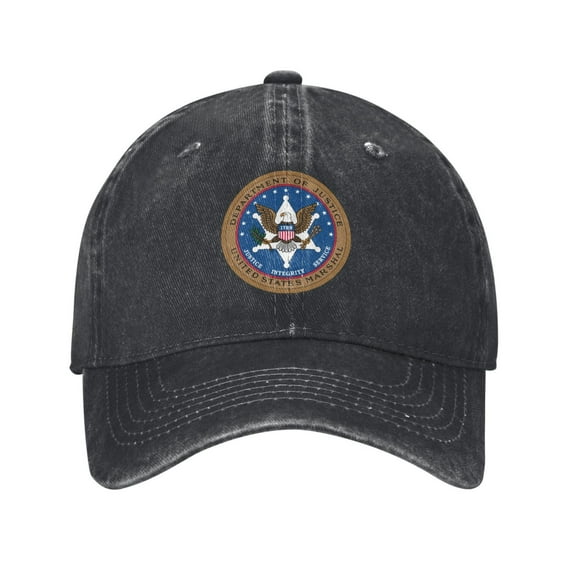 United States Marshals Service Logo Unisex Adult Washed Denim Cotton Sport Outdoor Baseball Cap Adjustable Cowboy Baseball Hat