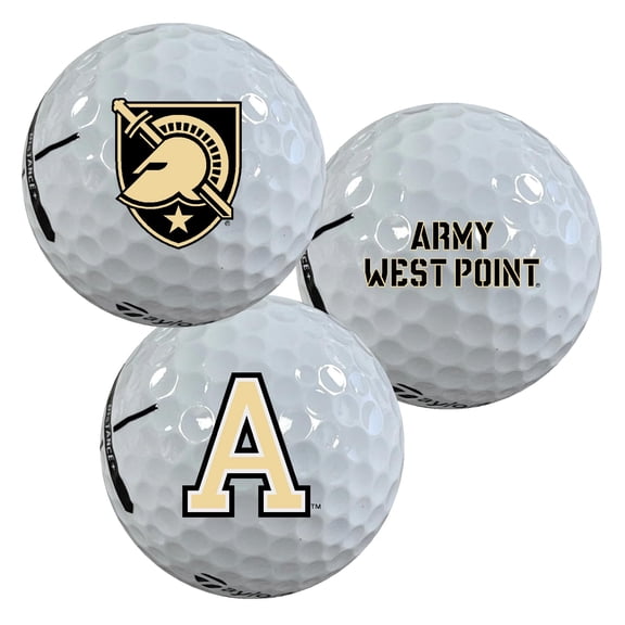 United States Military Academy Black Knights Logo Edition Officially Licensed NCAA Taylormade Distance+ Golf Balls 12-Pack (Dozen)