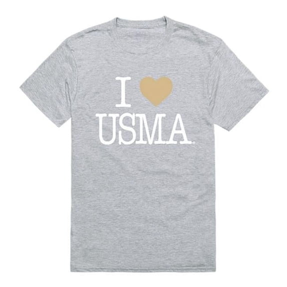 United States Military Academy I Love T-Shirt, Heather Grey - Extra Large