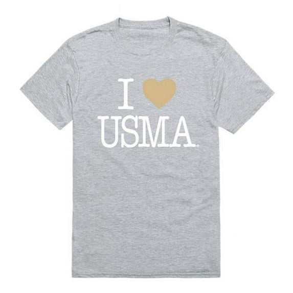 United States Military Academy I Love T-Shirt, Heather Grey - Large
