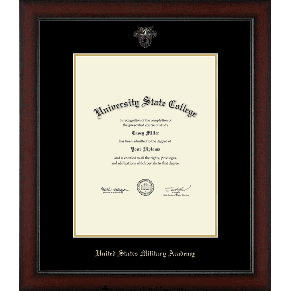 United States Military Academy Westpoint Certificate Frame, Document Size 11" x 14"