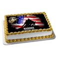thumbnail image 1 of United States Military Marines The Few The Proud The Marines American Flag Edible Cake Topper Image ABPID06325, 1 of 4
