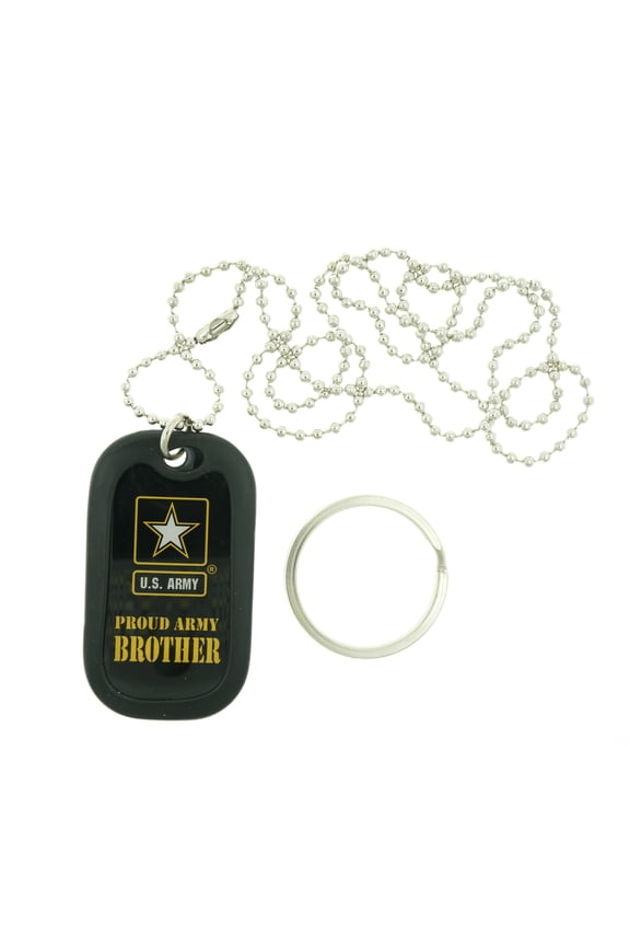 United States Military Proud Army Brother Dog Tag Necklace / Key chain