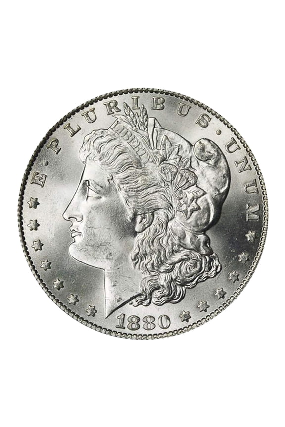 1880 Morgan Dollar $1 Brilliant Uncirculated CC Silver Coin