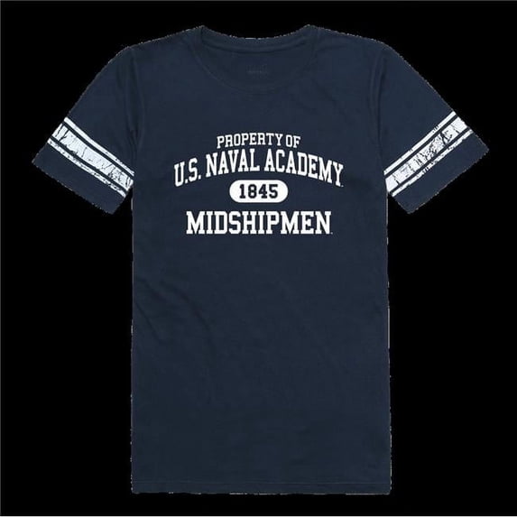 United States Naval Academy Midshipmen Women Property Football T-Shirt, Navy - Medium