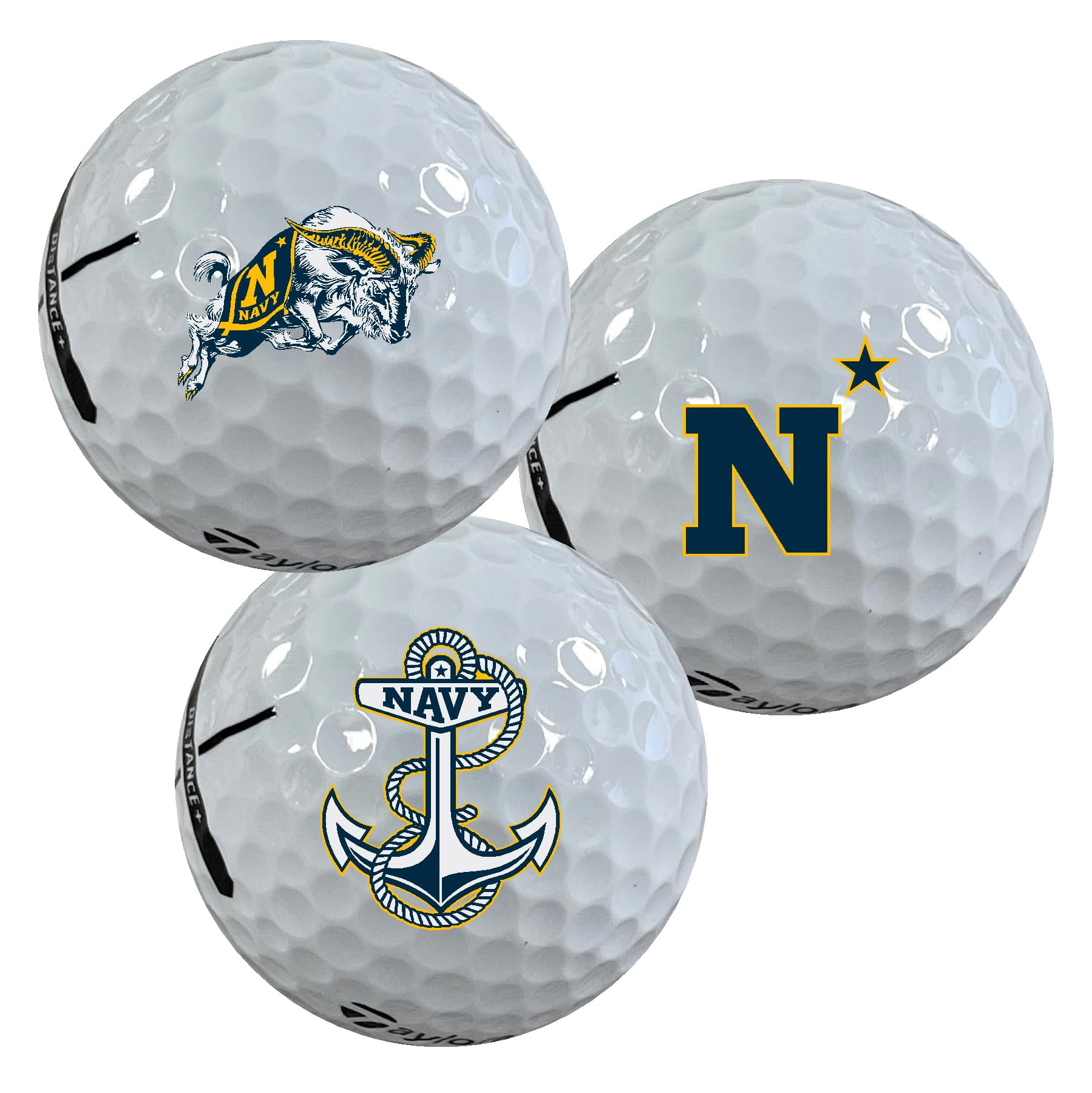 United States Naval Academy Midshpmen Logo Edition Taylormade Distance+ Golf Balls 12-Pack (Dozen)