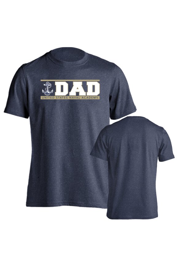 United States Naval Academy Navy Midshipmen Dad Proud Parent Short Sleeve T-Shirt