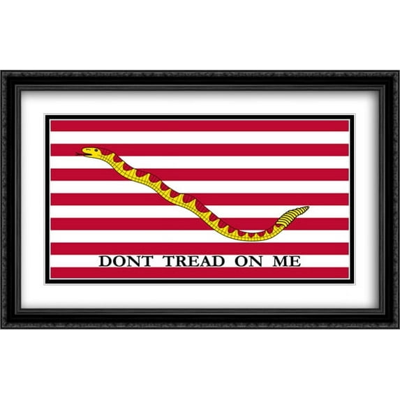 United States Naval Jack 2x Matted 40x26 Large Black Ornate Framed Art Print by The Flag Art Print Series