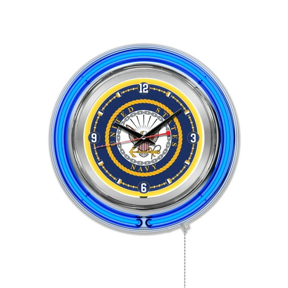 United States Navy 15" Double Neon Wall Clock