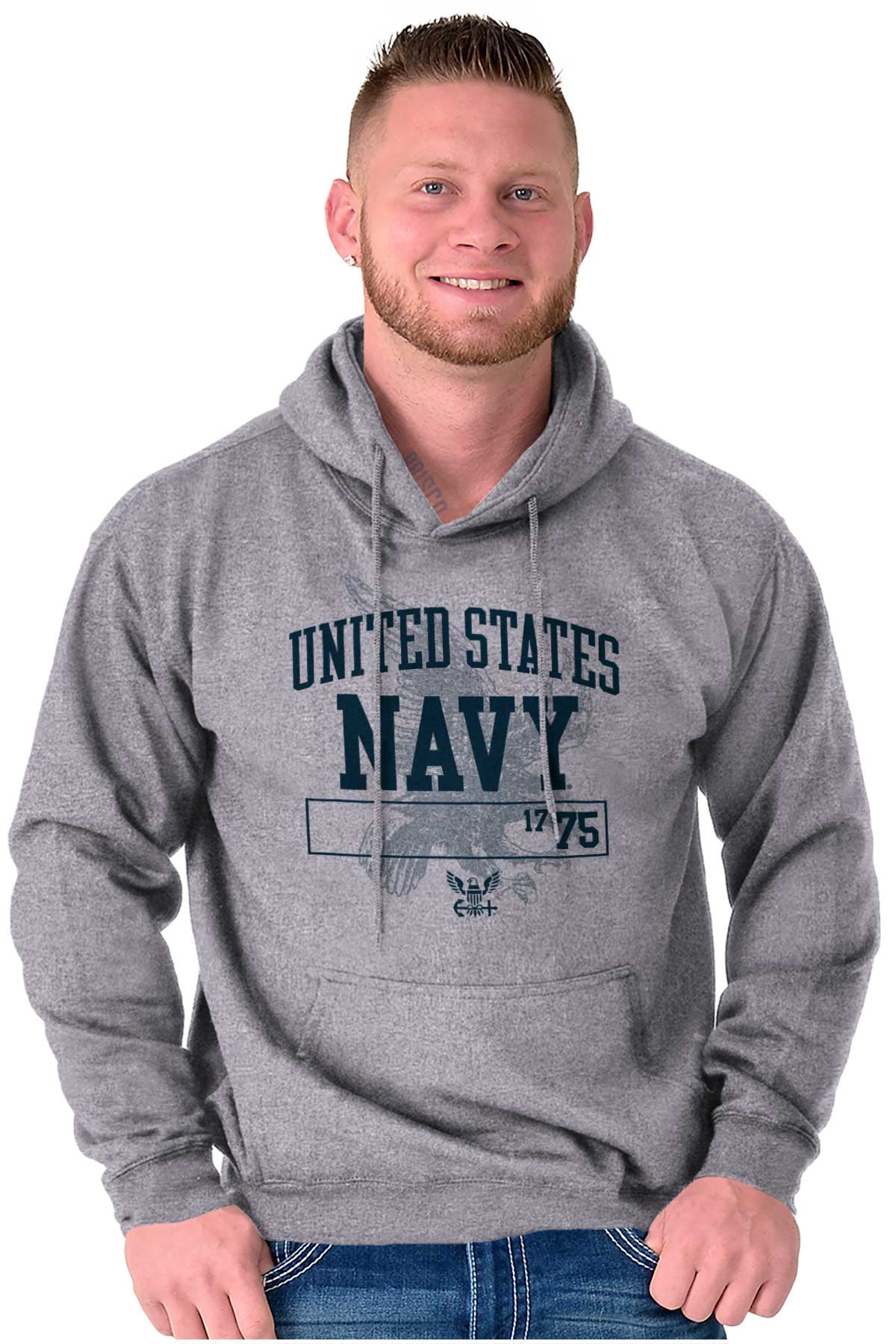 United States Navy 1775 Eagle Anchor Hoodie Sweatshirt Women Men Brisco Brands 2X Walmart