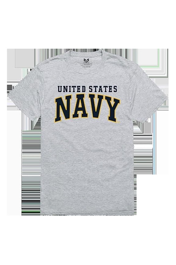 United States Navy 3 Relaxed Graphic T-Shirt, Heather Grey - Medium