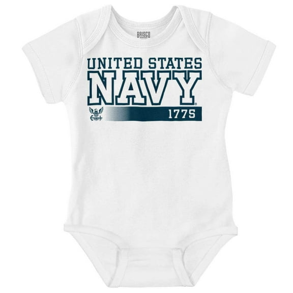 United States Navy Anchor Logo 1775 Romper Boys or Girls Infant Baby Brisco Brands 18M
