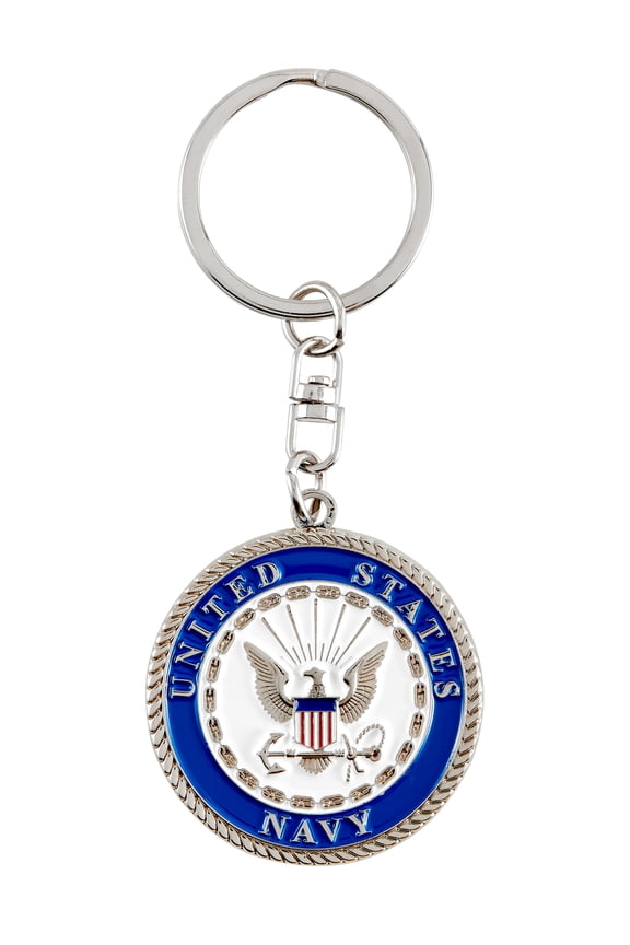 United States Navy Challenge Coin Keychain with Hero's Valor Prayer 1-Pack (Single Item)