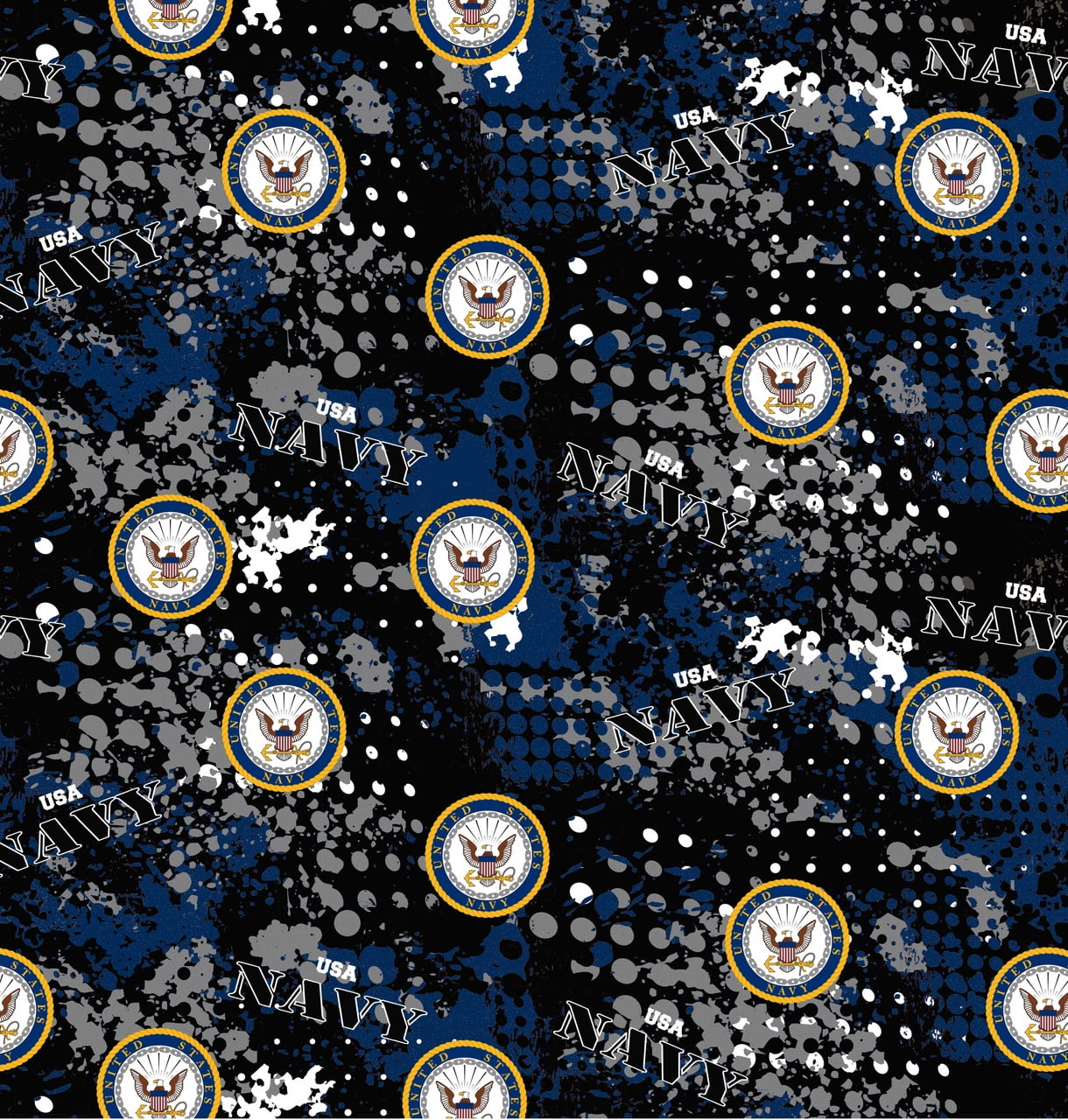 United States Navy Cotton Fabric by Sykel-U.S. Navy Abstract Emblem