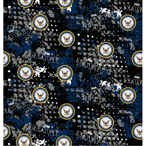 United States Navy Cotton Fabric by Sykel-U.S. Navy Abstract Emblem