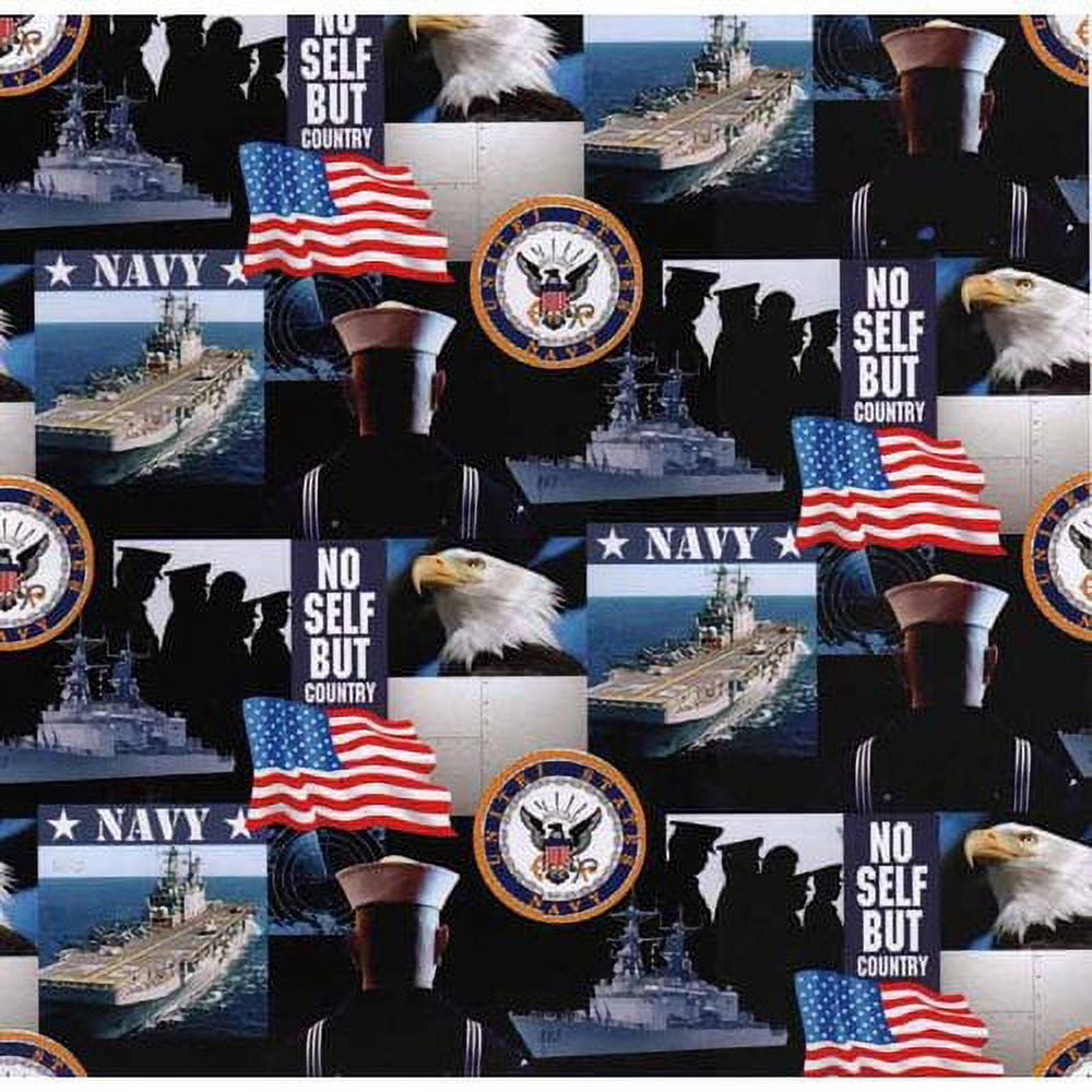 SYKEL ENTERPRISES United States Navy Cotton Fabric by Sykel-U.S. Navy Geometric