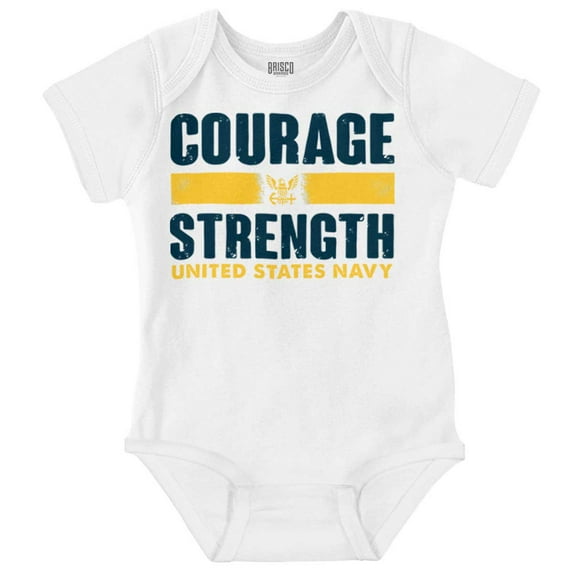 United States Navy Courage Strength Romper Boys or Girls Infant Baby Brisco Brands 12M