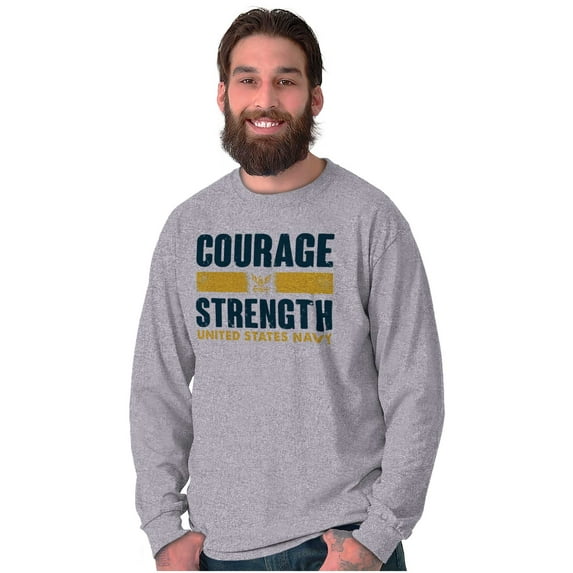 United States Navy Courage Strength Unisex Plus Size Long Sleeve Shirt Brisco Brands 3X