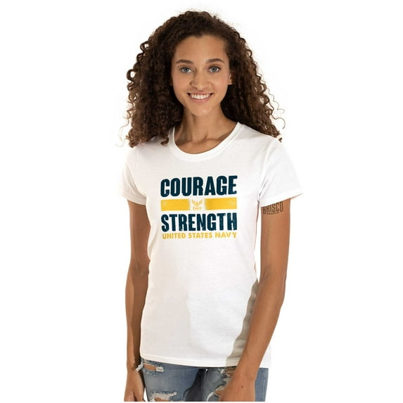 United States Navy Courage Strength Women's T Shirt Ladies Tee Brisco Brands S