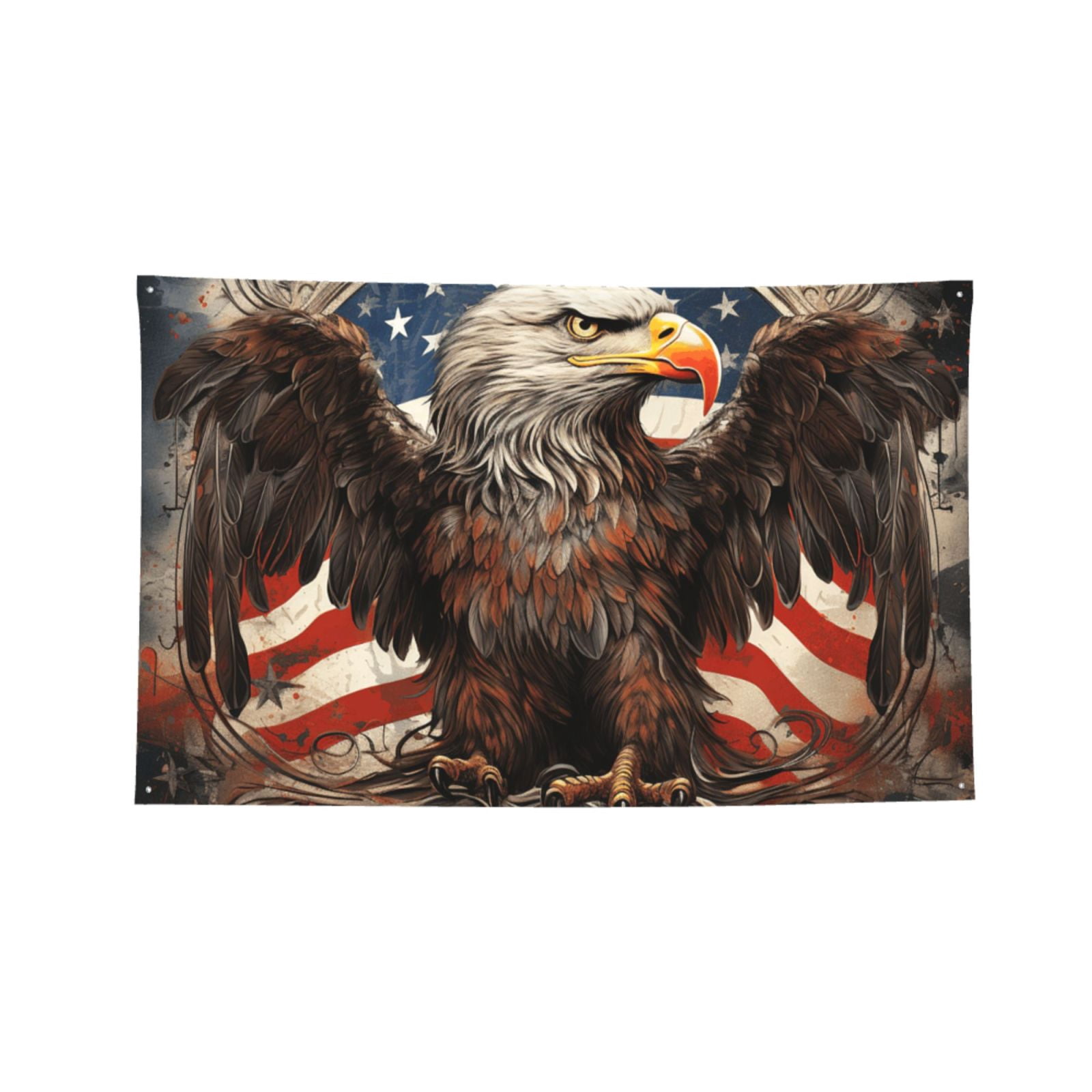 United States Navy Eagle American Flag USA Four Hole Decorated Banner Flag for Garden Yard Home Decoration Indoor Outdoor 4x6 Ft