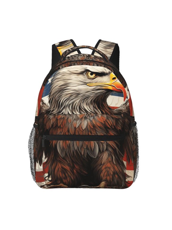 United States Navy Eagle American Flag USA Laptop Backpack Travel Rucksack for Teens Adults, Fits 15-inch Notebook
