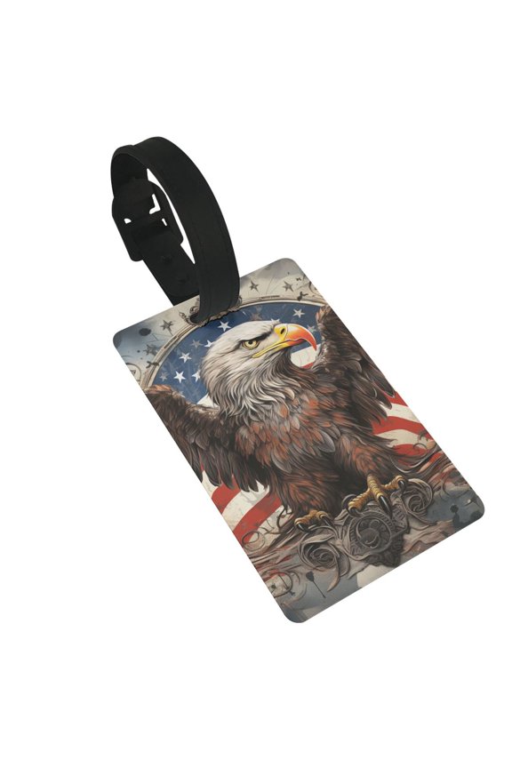 United States Navy Eagle American Flag USA Luggage Tags Suitcases ID Baggage Identifier Card Name Tag for Travel Backpacks Gym Bags