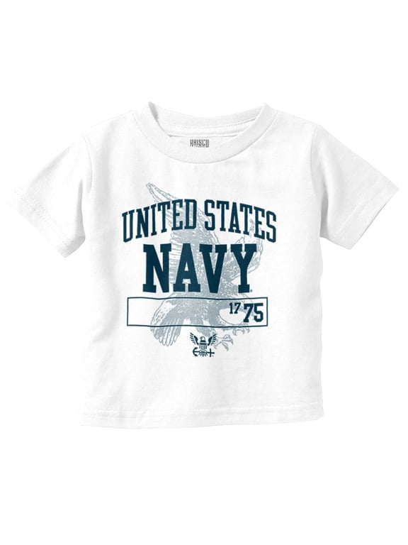 United States Navy Eagle Anchor 1775 Toddler Boy Girl T Shirt Infant Toddler Brisco Brands 18M