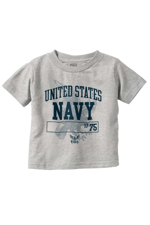 United States Navy Eagle Anchor 1775 Toddler Boy Girl T Shirt Infant Toddler Brisco Brands 3T