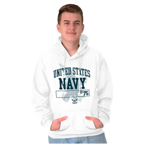 United States Navy Eagle Anchor 1775 Unisex Plus Size Hoodie Brisco Brands 3X