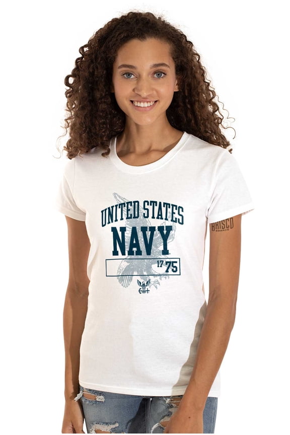 United States Navy Eagle Anchor 1775 Women's T Shirt Ladies Tee Brisco Brands M