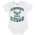 thumbnail image 1 of United States Navy Eagle Anchor Logo Romper Boys or Girls Infant Baby Brisco Brands 6M, 1 of 6