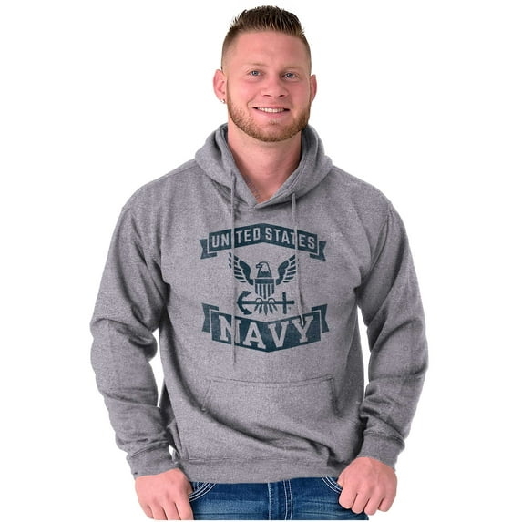 United States Navy Eagle Anchor Logo Unisex Plus Size Hoodie Brisco Brands 3X