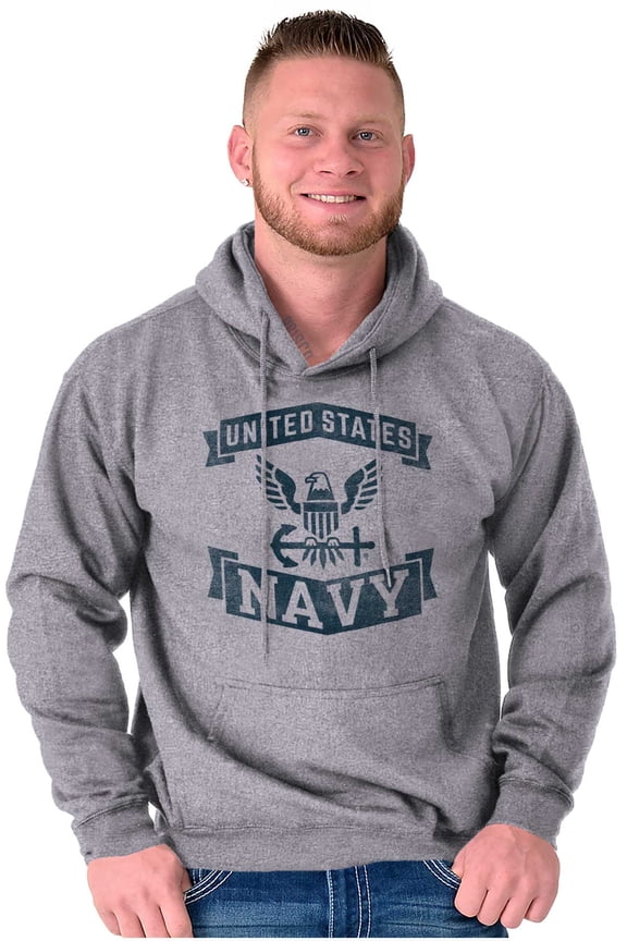 United States Navy Eagle Anchor Logo Unisex Plus Size Hoodie Brisco Brands 3X