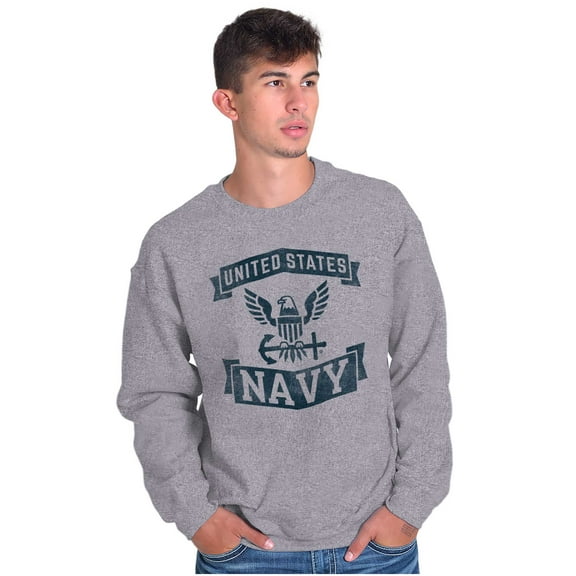 United States Navy Eagle Anchor Logo Unisex Plus Fleece Graphic Sweatshirt Brisco Brands 2X