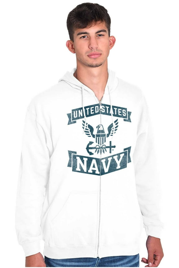 United States Navy Eagle Anchor Zip Up Hoodie Men's Women's Brisco Brands M