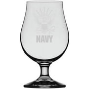 United States Navy Etched Glencairn Crystal Iona Beer Glass