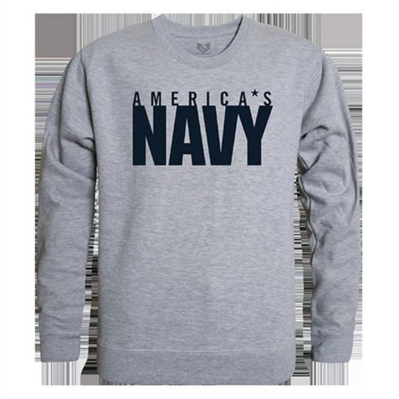 United States Navy Graphic Crew Neck Sweatshirt, Heather Grey - 2X