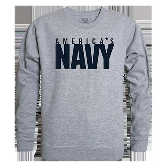 United States Navy Graphic Crew Neck Sweatshirt, Heather Grey - Small