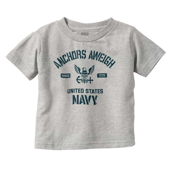 United States Navy Logo Anchor Aweigh Toddler Boy Girl T Shirt Infant Toddler Brisco Brands 12M