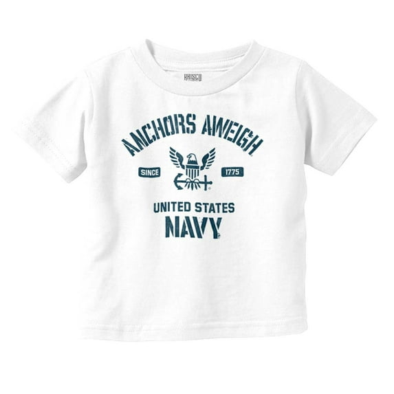 United States Navy Logo Anchor Aweigh Toddler Boy Girl T Shirt Infant Toddler Brisco Brands 24M